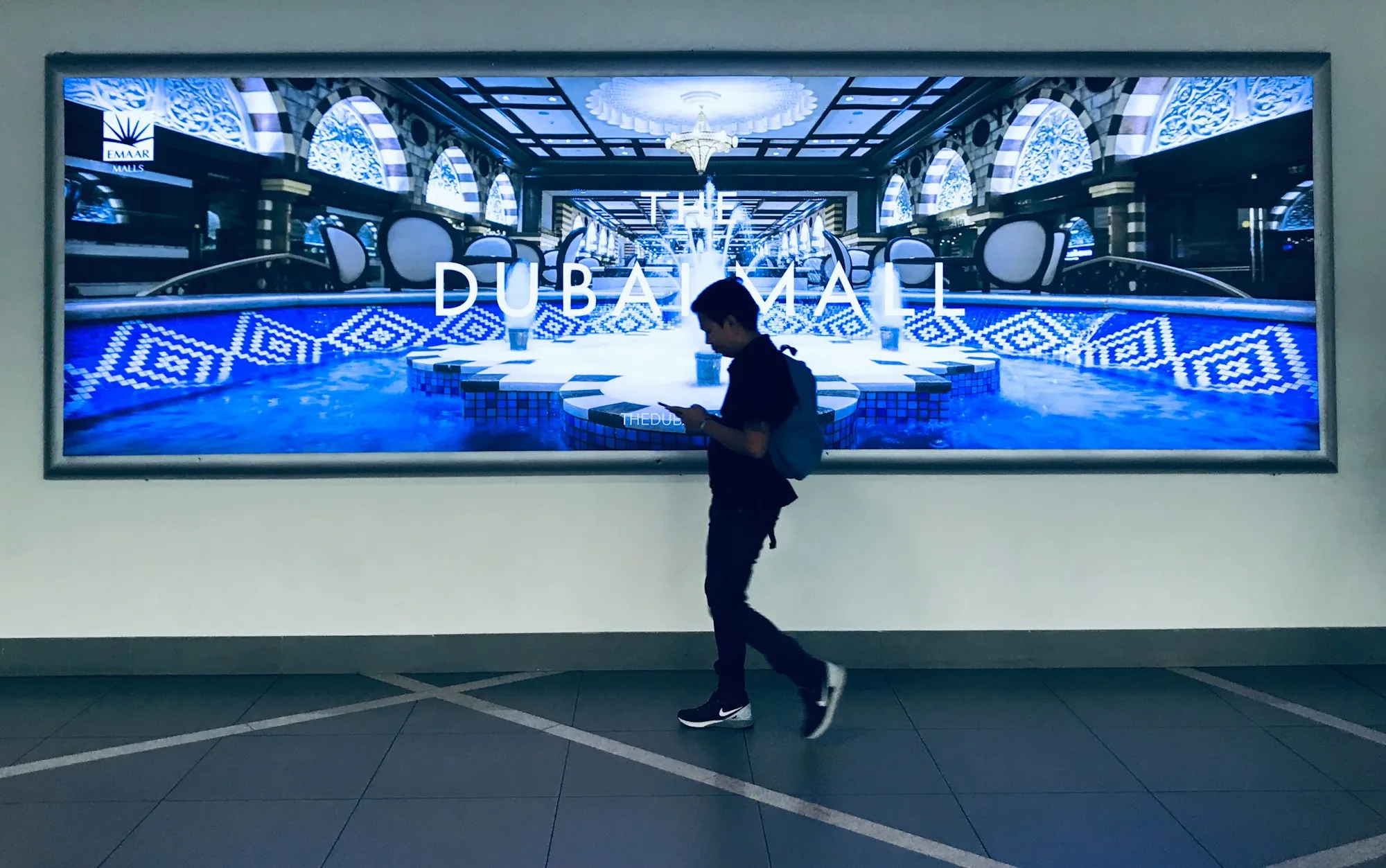 Large-format digital displays in a technical exhibition environment, used as context for display and imaging-interface engineering.